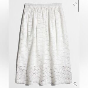 J. Crew Factory White Eyelet Skirt
